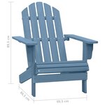 vidaXL Chaise de jardin Adirondack bois de sapin massif bleu