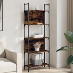 vidaXL Bibliothèque à 5 niveaux chêne fumé 60 5x24x166 5 cm