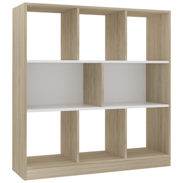 vidaXL Bibliothèque Blanc et chêne sonoma 97 5x29 5x100 cm Aggloméré