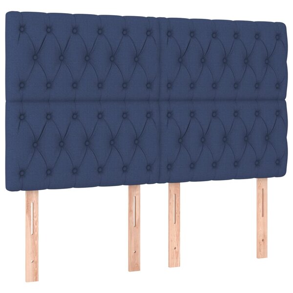 vidaXL Têtes de lit 4 Pièces Bleu 72x7x78/88 cm Tissu