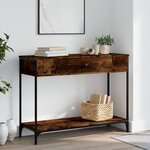vidaXL Table console chêne fumé 100x34 5x75 cm bois d'ingénierie