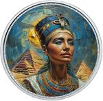 Pièce de monnaie en Argent 2 Pounds g 31.1 (1 oz) Millésime 2023 Elegance in Art NEFERTITI