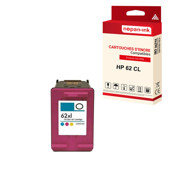Nopan-ink - x1 cartouche hp 62 cl xl 62 clxl compatible