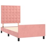 vidaXL Cadre de lit avec tête de lit Rose 100x200 cm Velours