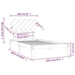 vidaXL Cadre de lit Noir 100x200 cm Bois massif