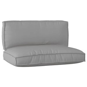 vidaXL Set de coussins de palette 2 Pièces Gris Tissu Oxford