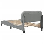 vidaXL Cadre de lit avec tête de lit Gris clair 90x200 cm Tissu