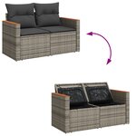 Ensemble de canapé de jardin de 10 pièces avec coussins Gris Poly Rotin Acacia