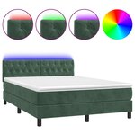 vidaXL Sommier à lattes de lit avec matelas LED Vert foncé 140x190 cm