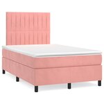 vidaXL Sommier à lattes de lit avec matelas rose 120x190 cm velours