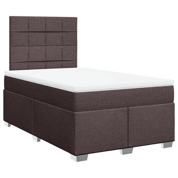 vidaXL Sommier à lattes de lit avec matelas Marron foncé 120x200 cm