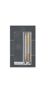 PARKER IM coffret cadeau Duo : Stylo bille et Stylo roller  métal brossé