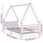 vidaXL Cadre de lit pour enfants noir 90x200 cm bois de pin massif