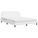 vidaXL Lit avec matelas blanc 160x200 cm similicuir