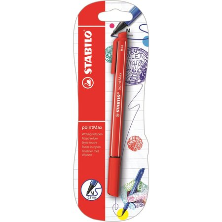 Blister x 1 stylo-feutre stabilo pointmax - rouge stabilo