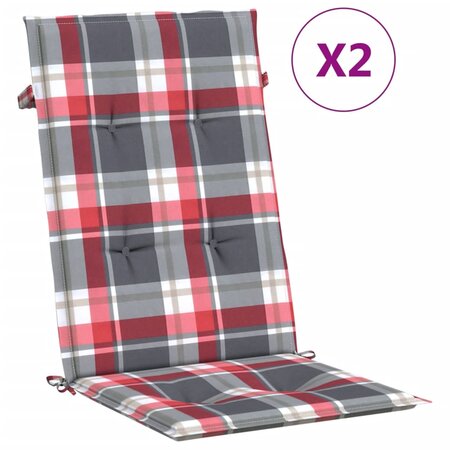 vidaXL Coussins de chaise de jardin à dossier haut lot de 2 120x50x3cm