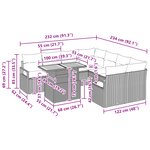 Ensemble de Canapés de Jardin de 9 Pièces avec Coussins Beige Rattan Poly Acacia
