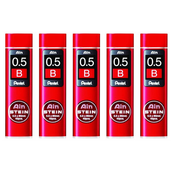 Etui de 40 Mines 0 5 mm AIN STEIN C275 dureté B x 5 PENTEL