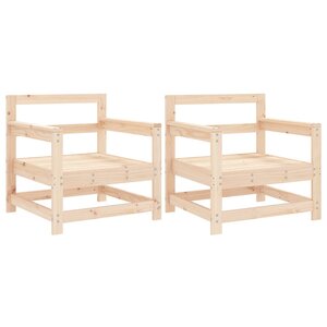 vidaXL Chaises de jardin lot de 2 bois massif de pin