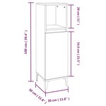 vidaXL Armoire de bain chêne marron 30x30x100 cm bois d'ingénierie