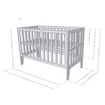 Lit bébé KIPPY 60 x 120 verni et gris
