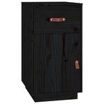 vidaXL Armoire de bureau Noir 40x50x75 cm Bois massif de pin