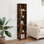 vidaXL Armoire d'angle Chêne fumé 33x33x164 5 cm Bois d'ingénierie