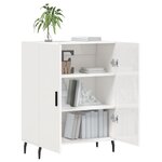 vidaXL Buffet Blanc brillant 69 5x34x90 cm Bois d'ingénierie