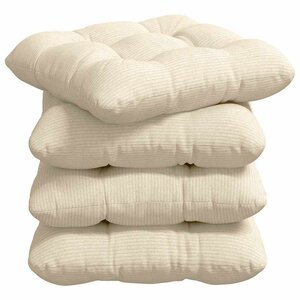 vidaXL Coussins de siège 4 Pièces Crème 40 x 40 cm