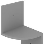 vidaXL Étagère d'angle murale gris 19x19x123 cm bois d'ingénierie