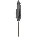 vidaXL Parasol avec mât en bois 150 x 200 cm Anthracite