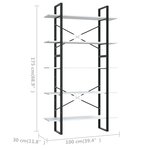 vidaXL Bibliothèque à 5 niveaux Blanc 100x30x175 cm Bois d'ingénierie