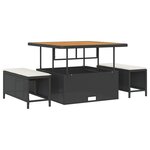 Ensemble de canapé de jardin de 8 pièces avec coussins Noir Poly Rattan Acacia