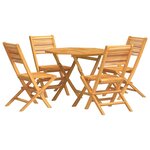 vidaXL Ensemble à manger de jardin 5 Pièces Bois de teck massif