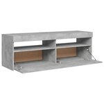 vidaXL Meuble TV avec lumières LED gris béton 120x35x40 cm
