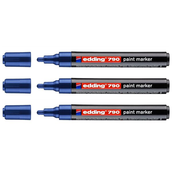 Marqueur Peinture 790 Bleu Pointe Moyenne 2-3 mm x 3 EDDING