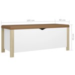vidaXL Boîte de rangement et coussin Blanc/chêne 105x40x45cm Aggloméré