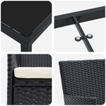 vidaXL Ensemble de repas de jardin 5 pièces Noir Rattan poly