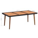 vidaXL Mobilier à dîner de jardin 7 Pièces Résine tressée Noir et marron
