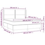 vidaXL Sommier à lattes de lit avec matelas Noir 180x200 cm Tissu