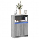 vidaXL Buffet avec LED sonoma gris 72x34x100 cm bois d'ingénierie