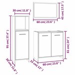 vidaXL Ensemble de meubles de salle de bain 3 Pièces Chêne fumé