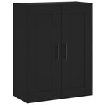 vidaXL Buffet haut Noir 69 5x34x180 cm Bois d'ingénierie
