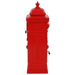 Boîte aux lettres à pilier aluminium vintage antirouille Rouge Rouge 02_0041556