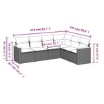 vidaXL Salon de jardin 6 Pièces avec coussins noir résine tressée