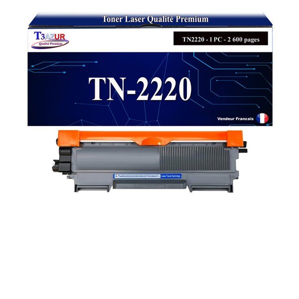 T3AZUR - 2x Toners compatibles avec Brother TN2220  TN2010 pour Brother MFC-7360N  DCP-7055  HL-2130  MFC-7460DN  HL-2240  HL-2240D  HL-2250DN  FAX-2840  FAX-2940 - 2600 pages