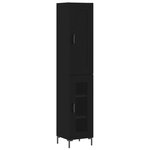 vidaXL Buffet haut Noir 34 5x34x180 cm Bois d'ingénierie
