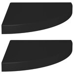 vidaXL Étagères d'angle flottantes 2 Pièces noir 35x35x3 8 cm MDF