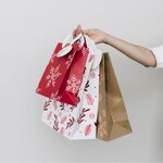 Sac cadeau noël kraft étoiles or petit format - draeger paris