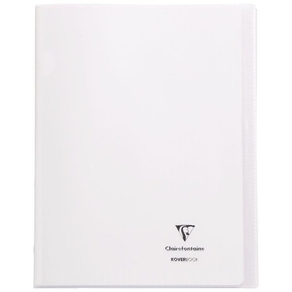 Cahier KOVERBOOK piqûre 96 pages seyès 90 g  couverture pp protège cahier rabat incolore  24 x 32 cm CLAIREFONTAINE